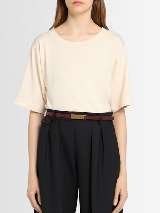 Khaite: Cinturón Empire 15mm - Oxblood - women_1 | Luisa Via Roma