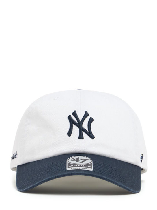 Sporty & Rich: Yankees Serif cotton baseball hat - women_0 | Luisa Via Roma