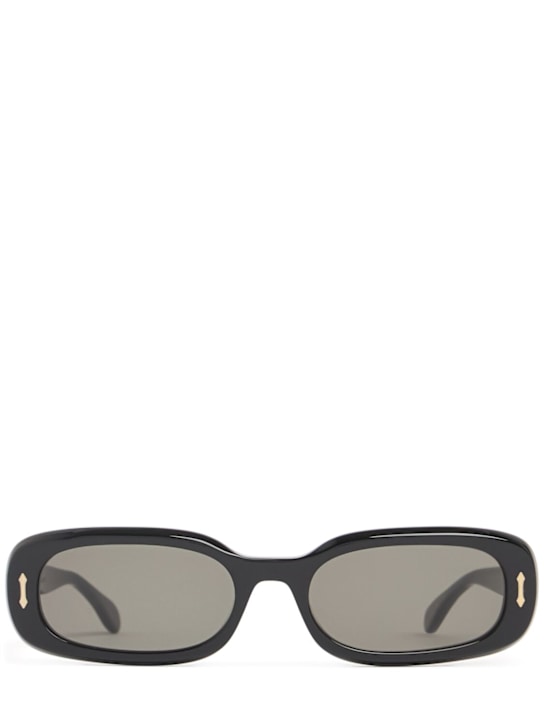 Delarge: Klint squared acetate sunglasses - Black/Grey - women_0 | Luisa Via Roma