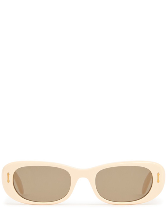 Delarge: Atkins round acetate sunglasses - White - women_0 | Luisa Via Roma