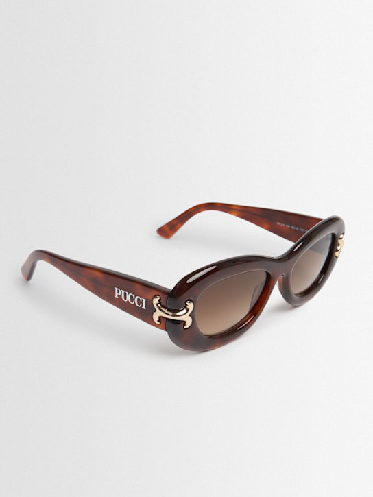 Pucci: Round acetate sunglasses - Brown - women_1 | Luisa Via Roma