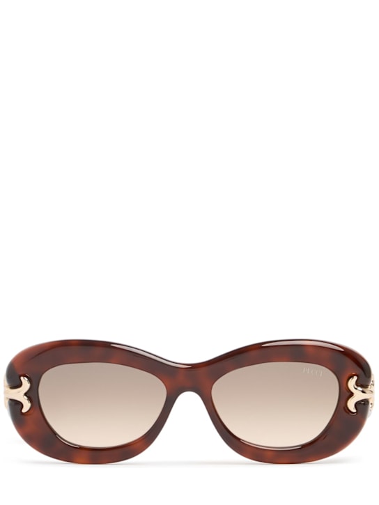 Pucci: Round acetate sunglasses - Brown - women_0 | Luisa Via Roma