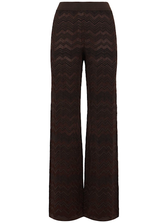 Missoni: Jacquard flared pants - Brown - women_0 | Luisa Via Roma