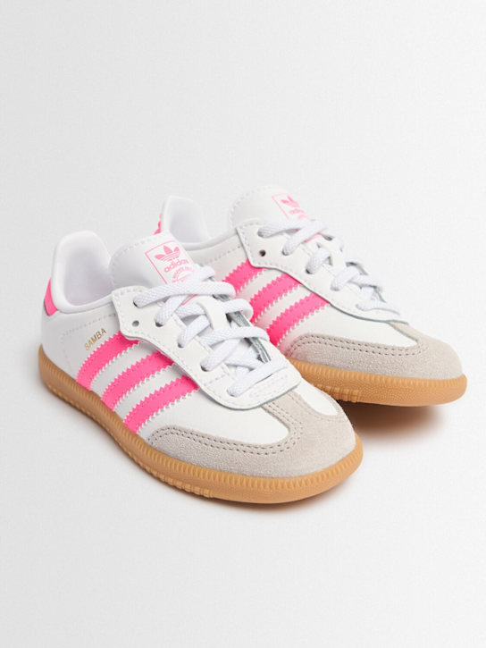 adidas Originals: Samba OG スニーカー - ホワイト/ピンク - kids-boys_1 | Luisa Via Roma