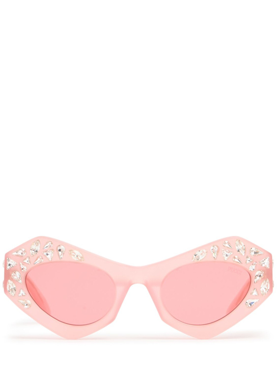 Pucci: Cat-eye acetate sunglasses - Shiny Pink - women_0 | Luisa Via Roma