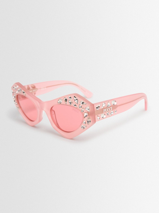 Pucci: Cat-eye acetate sunglasses - Shiny Pink - women_1 | Luisa Via Roma
