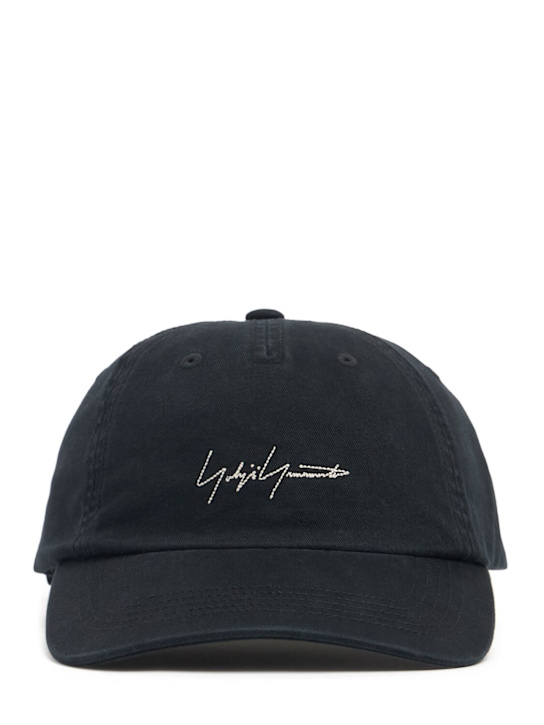 Yohji Yamamoto: Y-3 Kuro canvas baseball cap - men_0 | Luisa Via Roma