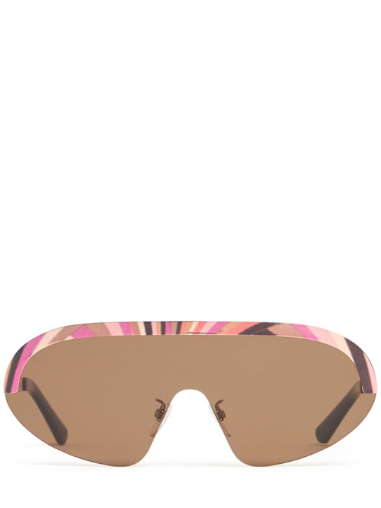 Pucci: Varnished temple metal mask sunglasses - Roviex - women_0 | Luisa Via Roma