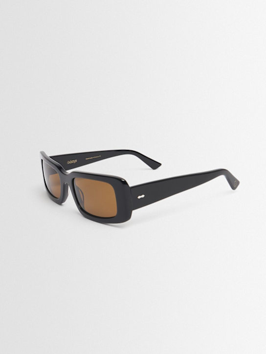 Delarge: Lamar squared acetate sunglasses - Black/Orange - women_1 | Luisa Via Roma