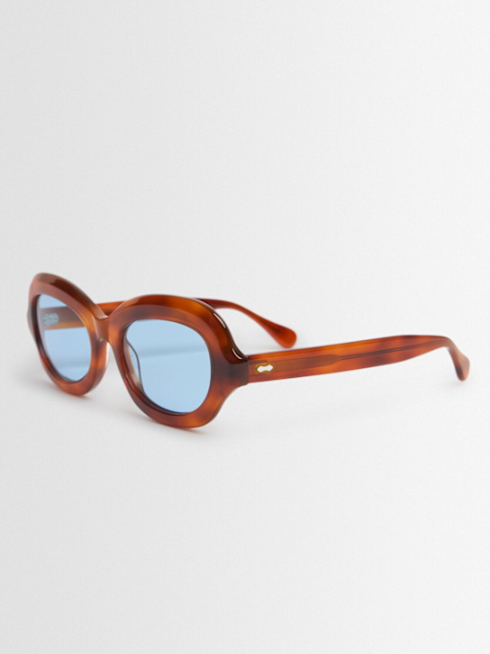 Delarge: Asawa round acetate sunglasses - Havana/Blue - women_1 | Luisa Via Roma