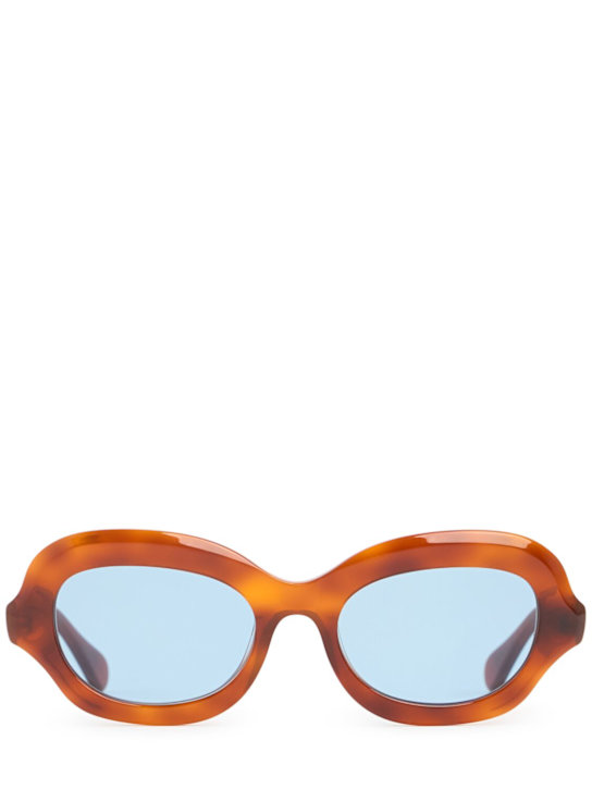 Delarge: Asawa round acetate sunglasses - Havana/Blue - women_0 | Luisa Via Roma