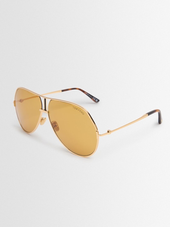Tom Ford: Rickie 02 navigator metal sunglasses - Deep Gold/Brown - men_1 | Luisa Via Roma