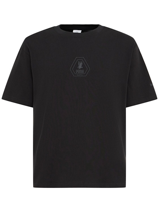 PUMA: Skepta logo cotton t-shirt - Puma Black - men_0 | Luisa Via Roma