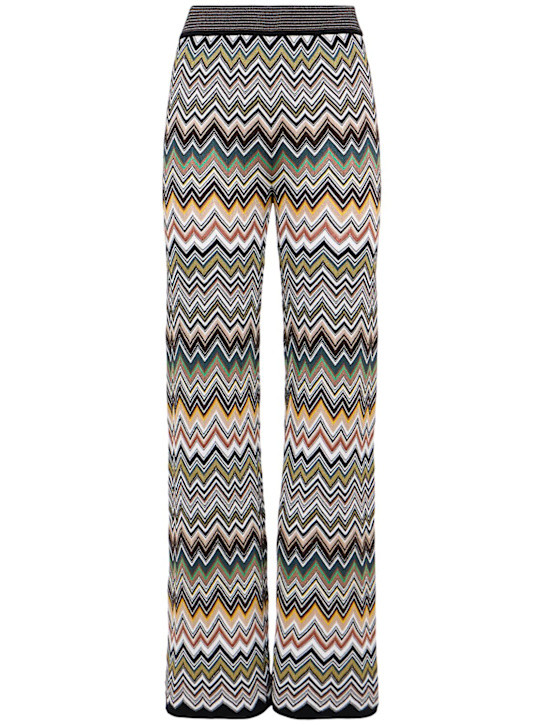 Missoni: Jacquard flared pants - Multicolor - women_0 | Luisa Via Roma
