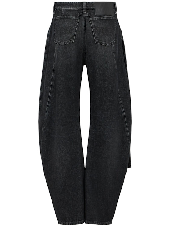 Jean Paul Gaultier: Denim-Jeans mit niedrigem Bund und Riemen - Schwarz - women_1 | Luisa Via Roma
