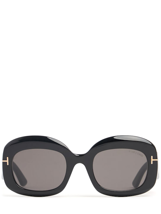Tom Ford: Carmen 02 round sunglasses - Shiny Black - women_0 | Luisa Via Roma