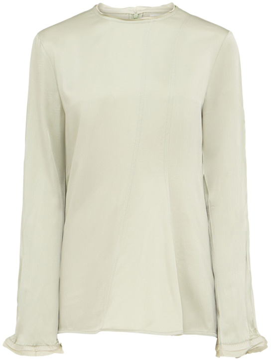 Jil Sander: Long sleeve fluid jersey top - Light Green - women_0 | Luisa Via Roma