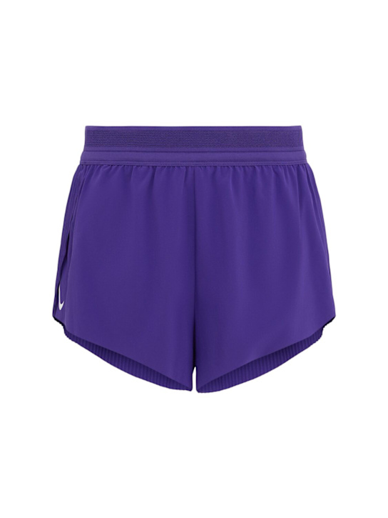 Nike: Aero Swift Dry fit  3" shorts - Court Purple/Wh - women_0 | Luisa Via Roma
