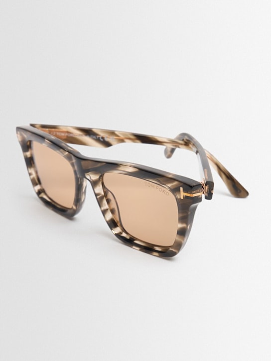 Tom Ford: Lelio squared acetate sunglasses - Havana/Brown - men_1 | Luisa Via Roma