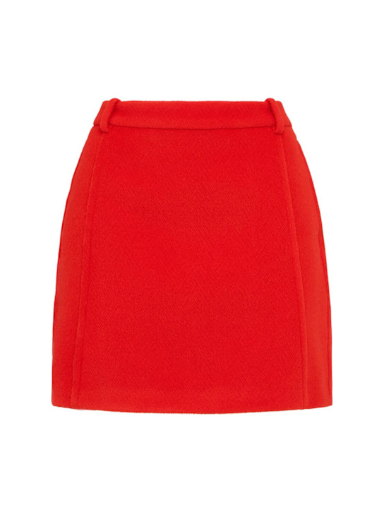 Jil Sander: Wool mini skirt w/ belt loops - Strawberry - women_0 | Luisa Via Roma