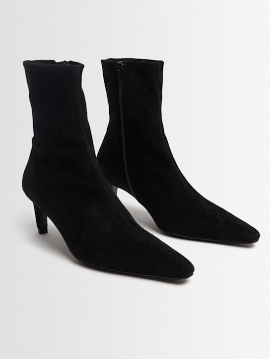 Jude: 65mm Cave stretch suede ankle boots - Black - women_1 | Luisa Via Roma