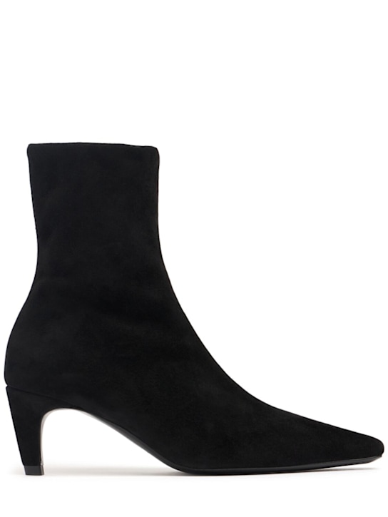 Jude: 65mm Cave stretch suede ankle boots - Black - women_0 | Luisa Via Roma