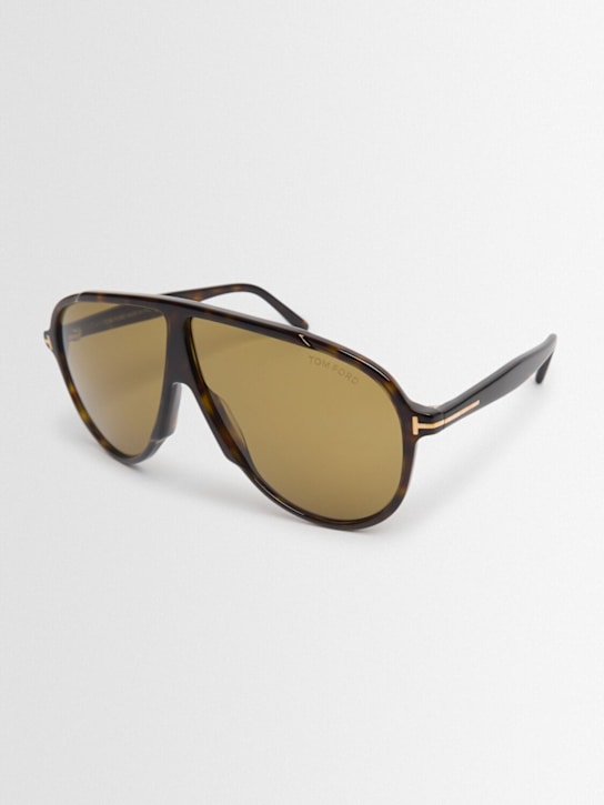 Tom Ford: Vladimir pilot acetate sunglasses - Dark Havana/Gre - men_1 | Luisa Via Roma