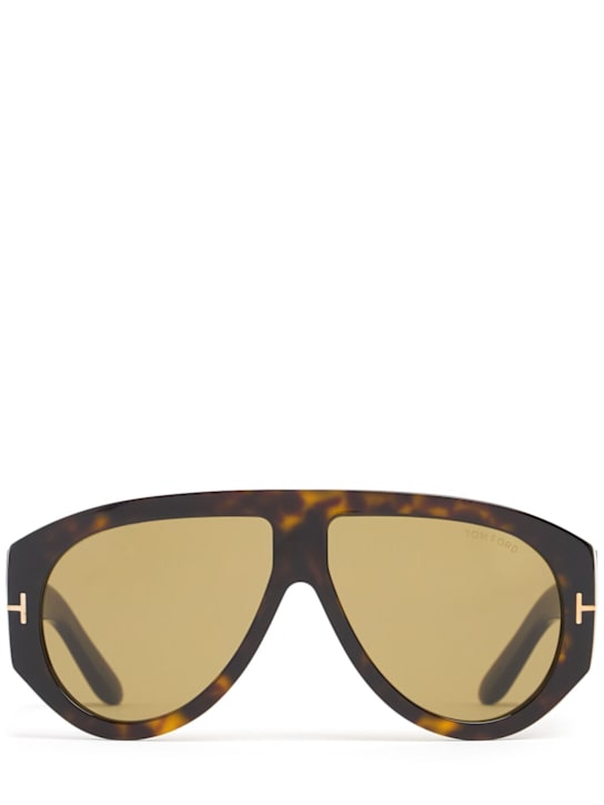 Tom Ford: Bronson pilot acetate sunglasses - Dark Havana/Gre - men_0 | Luisa Via Roma