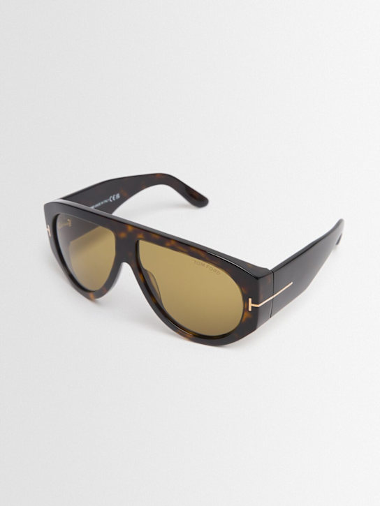 Tom Ford: Bronson pilot acetate sunglasses - Dark Havana/Gre - men_1 | Luisa Via Roma