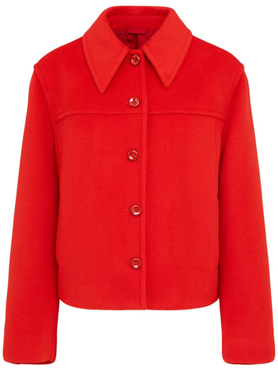 Jil Sander: Cropped boxy wool jacket - Strawberry - women_0 | Luisa Via Roma