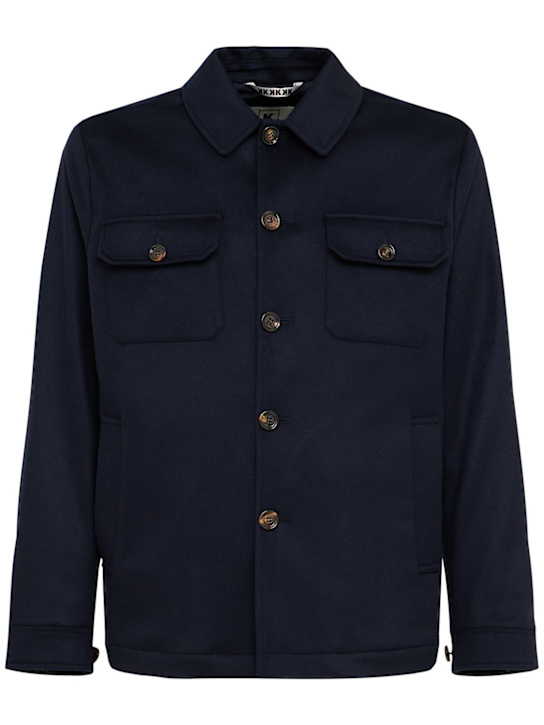 Kired: Furat cashmere casual jacket - Blue - men_0 | Luisa Via Roma