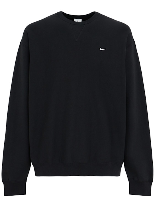 Nike: Langärmeliges T-Shirt aus Fleece „Life“ - Schwarz/Weiß - men_0 | Luisa Via Roma