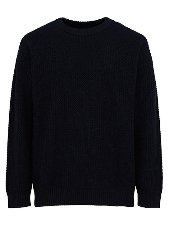 Frescobol Carioca: Strickpullover aus Wollstrick „Jardim“ - Dunkelblau - men_0 | Luisa Via Roma