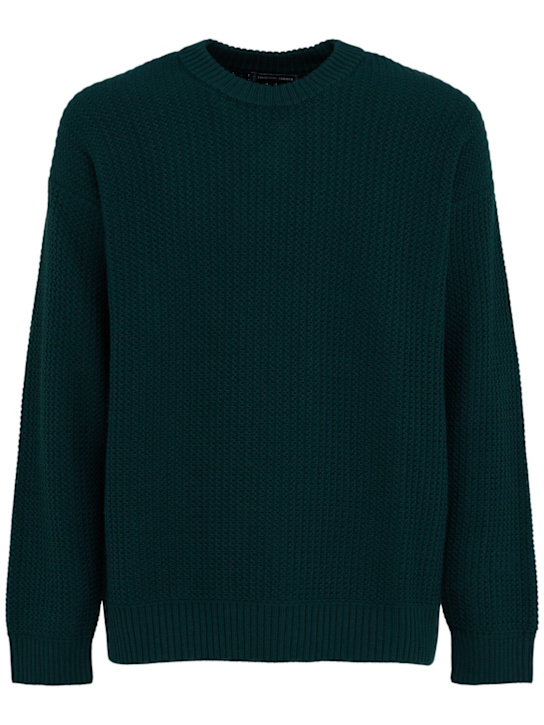 Frescobol Carioca: Jardim wool knit crew sweater - Evergreen - men_0 | Luisa Via Roma