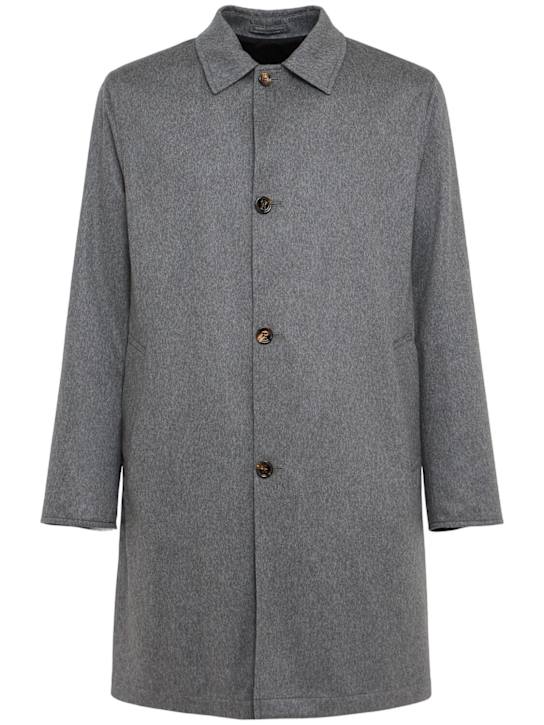 Kired: Peak cashmere coat - Grey - men_0 | Luisa Via Roma