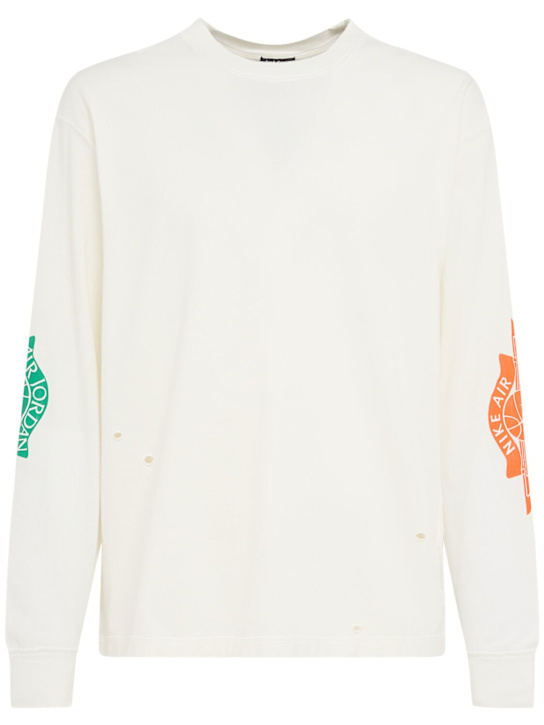 Jordan: Rare Air long sleeve t-shirt - Sail/Orange - men_0 | Luisa Via Roma