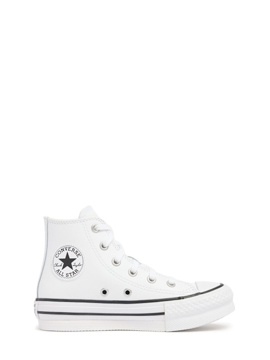 Converse: Chuck Taylor leather sneakers - White - kids-boys_0 | Luisa Via Roma