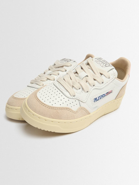 Autry: Sneakers low top Medalist in pelle - Bianco/Rosa - kids-girls_1 | Luisa Via Roma