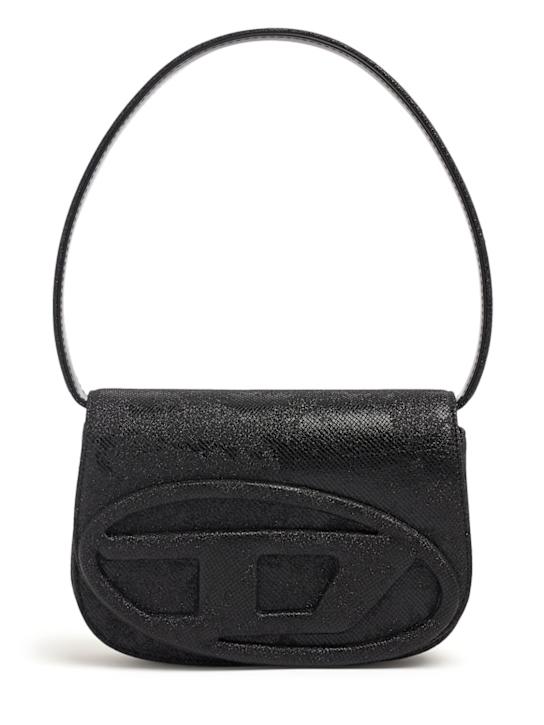 Diesel: 1DR glitter shoulder bag - Black - women_0 | Luisa Via Roma