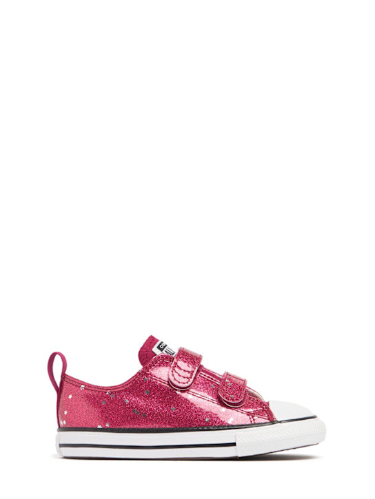 Converse: Chuck Taylor glittered strap sneakers - Dark Pink - kids-girls_0 | Luisa Via Roma