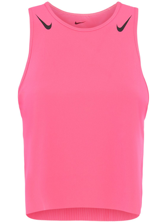 Nike: Débardeur court Aero Swift - Hyper Pink/Blac - women_0 | Luisa Via Roma