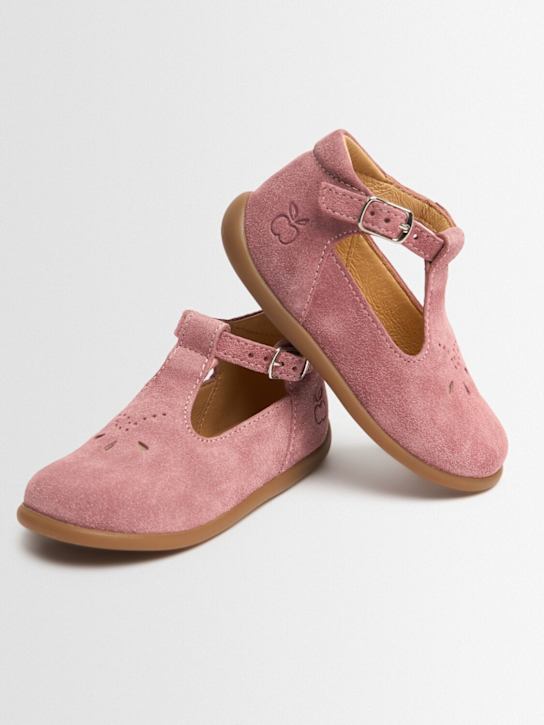 Pom D'api: Scarpe T-bar in pelle - Rosa - kids-girls_1 | Luisa Via Roma
