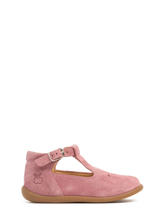 Pom D'api: Scarpe T-bar in pelle - Rosa - kids-girls_0 | Luisa Via Roma