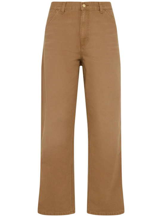 Carhartt WIP: Dearborn canvas single knee pants - Hamilton Brown, - men_0 | Luisa Via Roma