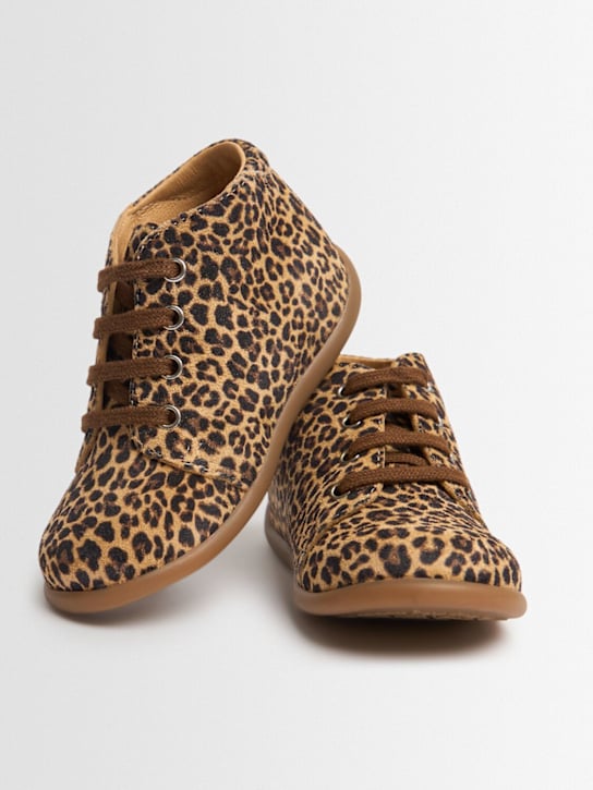 Pom D'api: Zapatos de piel con cordones - Negro/Café - kids-girls_1 | Luisa Via Roma