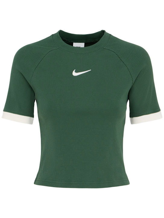 Nike: Top ajusté à manches courtes - Fir/Sail - women_0 | Luisa Via Roma