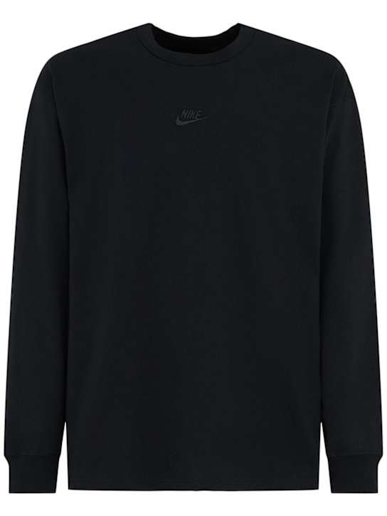 Nike: Langärmeliges T-Shirt „Premium Essentials“ - Schwarz/Schwarz - men_0 | Luisa Via Roma