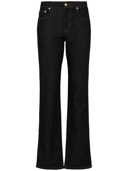 Fabiana Filippi: Cotton blend high rise straight jeans - women_0 | Luisa Via Roma