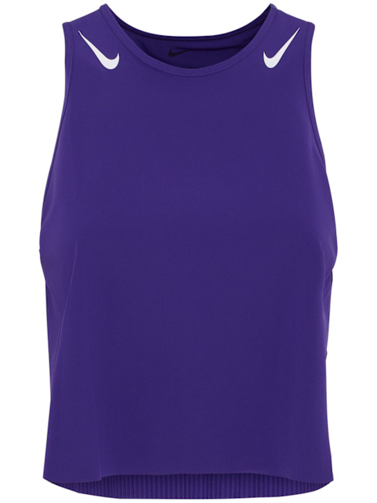 Nike: Débardeur court Aero Swift - Court Purple/Wh - women_0 | Luisa Via Roma