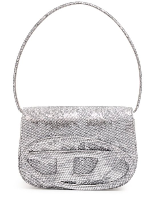Diesel: 1DR glitter shoulder bag - Silver - women_0 | Luisa Via Roma